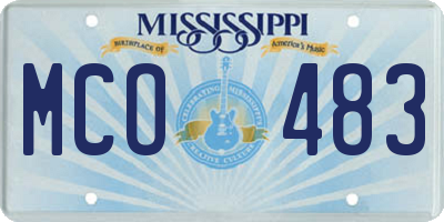 MS license plate MCO483
