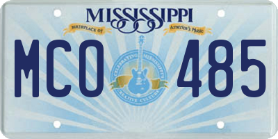 MS license plate MCO485