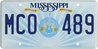 MS license plate MCO489