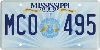 MS license plate MCO495
