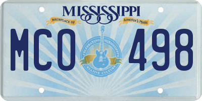 MS license plate MCO498