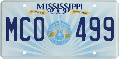 MS license plate MCO499