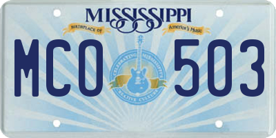MS license plate MCO503