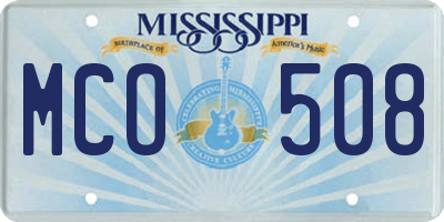 MS license plate MCO508
