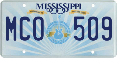 MS license plate MCO509