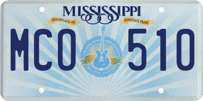 MS license plate MCO510