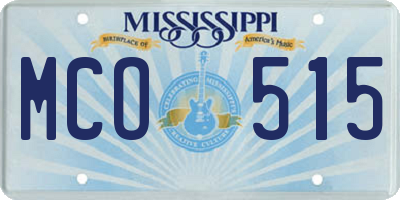 MS license plate MCO515