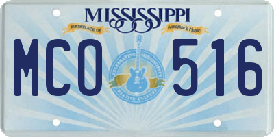 MS license plate MCO516