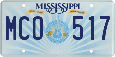 MS license plate MCO517