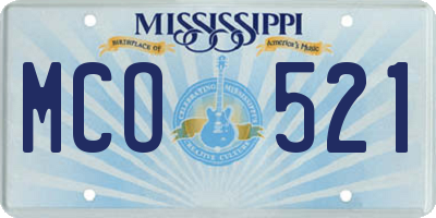 MS license plate MCO521