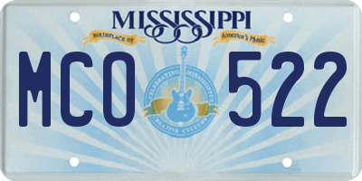 MS license plate MCO522