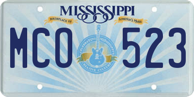 MS license plate MCO523