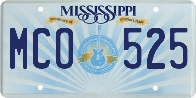 MS license plate MCO525