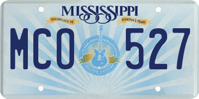MS license plate MCO527