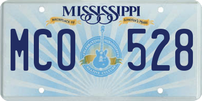 MS license plate MCO528