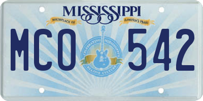 MS license plate MCO542