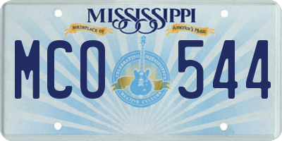 MS license plate MCO544