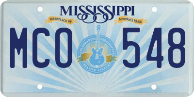 MS license plate MCO548