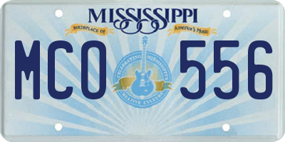 MS license plate MCO556