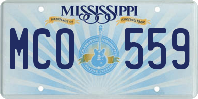MS license plate MCO559