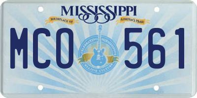 MS license plate MCO561