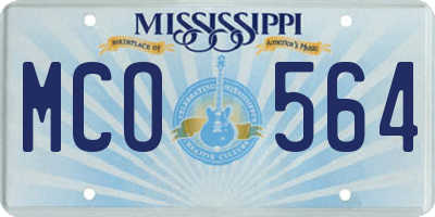 MS license plate MCO564