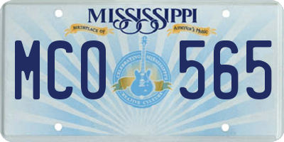 MS license plate MCO565