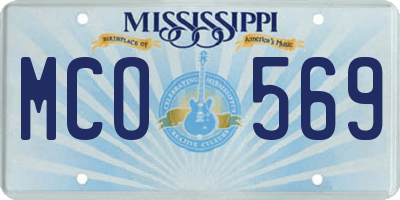 MS license plate MCO569