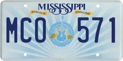 MS license plate MCO571
