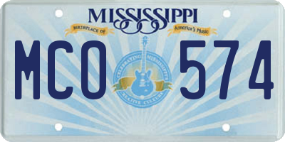 MS license plate MCO574