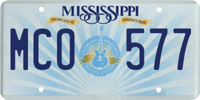 MS license plate MCO577
