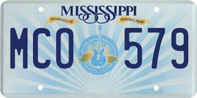 MS license plate MCO579