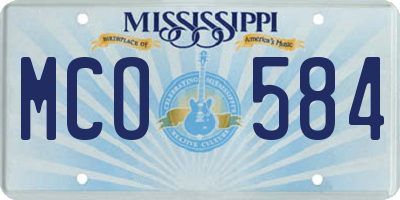 MS license plate MCO584