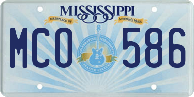 MS license plate MCO586