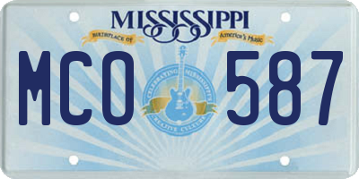 MS license plate MCO587