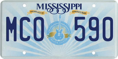 MS license plate MCO590