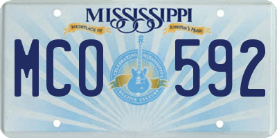 MS license plate MCO592