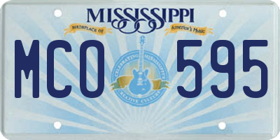 MS license plate MCO595