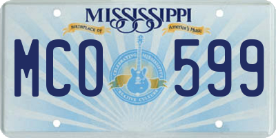 MS license plate MCO599