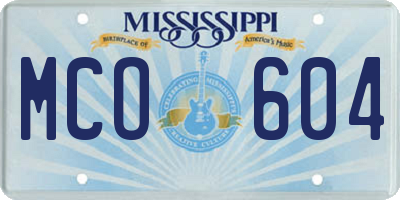 MS license plate MCO604