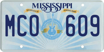 MS license plate MCO609