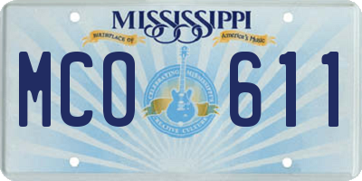 MS license plate MCO611