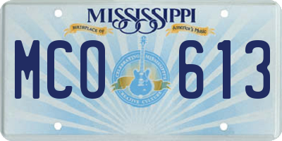 MS license plate MCO613