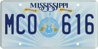MS license plate MCO616