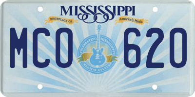 MS license plate MCO620