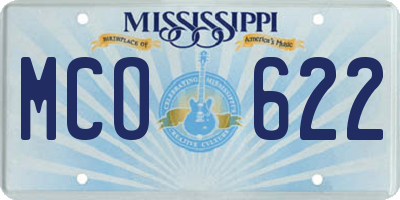 MS license plate MCO622