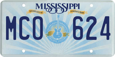 MS license plate MCO624