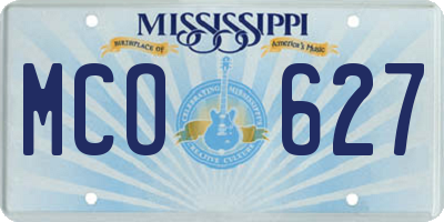 MS license plate MCO627