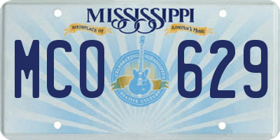 MS license plate MCO629