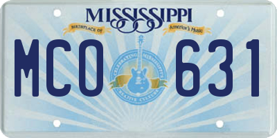 MS license plate MCO631